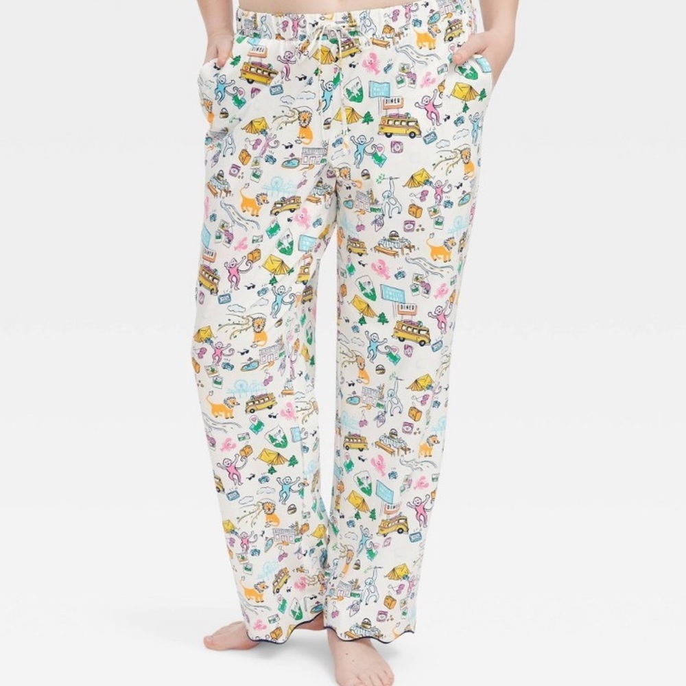 Roller Rabbit x Target Women’s Roadtrip Long Sleeve Multicolor Pajama Set XXS - Picture 12 of 13